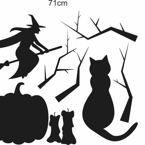 Halloween ablakdekor - fekete matrica - otthon & életmód - dekoráció - halloween - halloweeni ajtódíszek és ablakdíszek - Meska.hu