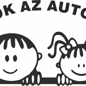 Autómatrica - BABA AZ AUTÓBAN - Tesók az autóban - otthon & életmód - autó - autós matrica - Meska.hu