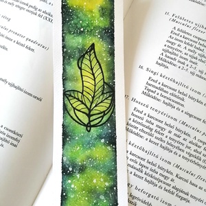 Kézzel festett könyvjelző - Gyűrűk ura, Lorien levele témával, Könyv & Zene, Könyvjelző, Fotó, grafika, rajz, illusztráció, Festészet, MESKA