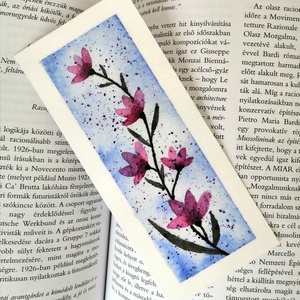 Kézzel festett könyvjelző - virágos, laminált, Könyv & Zene, Könyvjelző, Fotó, grafika, rajz, illusztráció, Festészet, MESKA