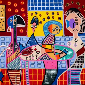 Ladies night, Művészet, Festmény, Akril, Festészet, MESKA