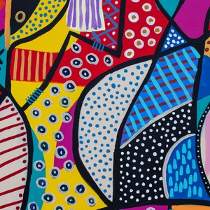 Partie de cartes chez Nana (Kártyaparti Nana-nál) - művészet - festmény - akril - Meska.hu