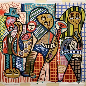 Mulatság, Művészet, Festmény, Akril, Festészet, MESKA