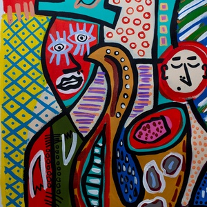 Mulatság - művészet - festmény - akril - Meska.hu