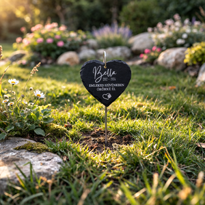 Egyedi névvel ellátott kisállat emléktábla kutyáknak, macskáknak és egyéb házi kedvenceknek, kis cölöppel leszúrható, Otthon & Életmód, Kisállatoknak, Kutyáknak, Kutya biléta, Gravírozás, pirográfia, MESKA