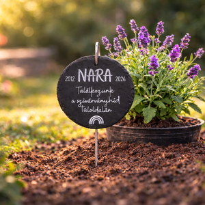 Egyedi névvel ellátott kisállat emléktábla kutyáknak, macskáknak és egyéb házi kedvenceknek, kis cölöppel leszúrható, Otthon & Életmód, Vallás, Temetkezési tárgy, Sírtábla, Gravírozás, pirográfia, MESKA