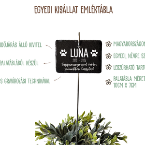Egyedi névvel ellátott kisállat emléktábla kutyáknak, macskáknak és egyéb házi kedvenceknek, kis cölöppel leszúrható - otthon & életmód - vallás - temetkezési tárgy - sírdísz, kegyeleti dísz - Meska.hu