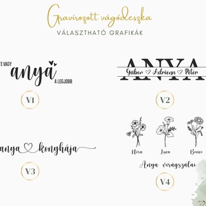 Gravírozott nagyméretű vágódeszka - anyák napi ajándék nagymamáknak, anyukáknak - otthon & életmód - konyhafelszerelés, tálalás - sütés, főzés - vágódeszka - Meska.hu