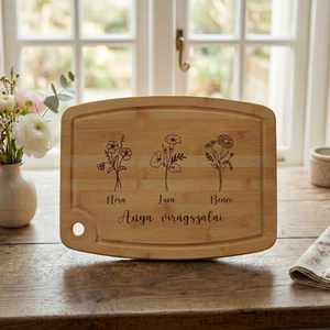Gravírozott nagyméretű vágódeszka - anyák napi ajándék nagymamáknak, anyukáknak - otthon & életmód - konyhafelszerelés, tálalás - sütés, főzés - vágódeszka - Meska.hu