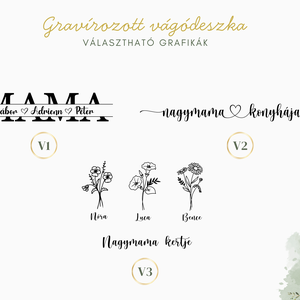 Gravírozott nagyméretű vágódeszka - anyák napi ajándék nagymamáknak, anyukáknak - otthon & életmód - konyhafelszerelés, tálalás - sütés, főzés - vágódeszka - Meska.hu