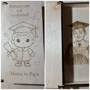 Egyedi ballagási vagy akár esküvői pénz átadó dobozka. - otthon & életmód - papír, írószer - ajándékozás kellékei - pénzátadó doboz - Meska.hu