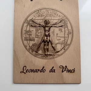 Fatábla Leonardo Da Vinci, Otthon & Életmód, Dekoráció, Kép & Falikép, Táblakép, Famegmunkálás, MESKA