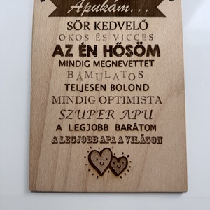 Fatábla Apukám, Otthon & Életmód, Dekoráció, Kép & Falikép, Táblakép, Famegmunkálás, MESKA
