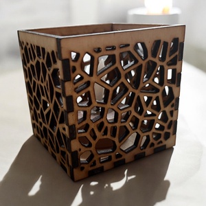 Mécsestartó Voronoi mintával - otthon & életmód - gyertya, illat, aroma - mécses és mécsestartó - Meska.hu