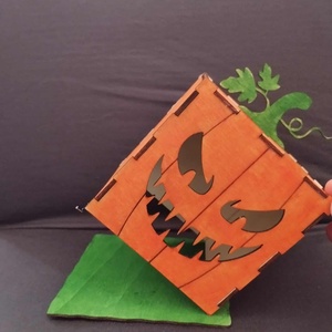 Fa Halloween töklámpás doboz  kézműves dekoráció - Meska.hu