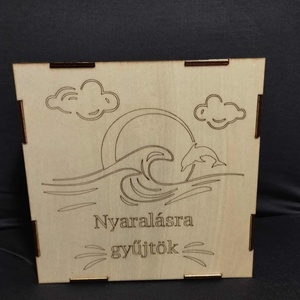 Kézműves fa persely  100 000 Ft spórolási kihívás, Otthon & Életmód, Dekoráció, Asztal és polc dekoráció, Persely, Gravírozás, pirográfia, MESKA