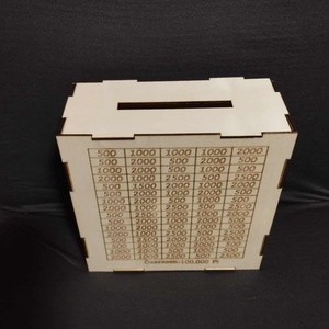 Kézműves fa persely  100 000 Ft spórolási kihívás - otthon & életmód - dekoráció - asztal és polc dekoráció - persely - Meska.hu