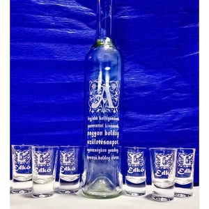 Gravírozott pálinkáskészlet, Otthon & Életmód, Konyhafelszerelés, tálalás, Tálalás, Pálinkás poharak, szettek, Gravírozás, pirográfia, MESKA