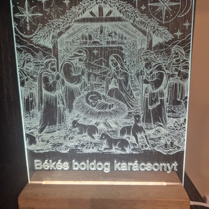 Karácsonyi betlehem, Karácsony, Mikulás, Mikulás beltéri dekoráció, Gravírozás, pirográfia, MESKA