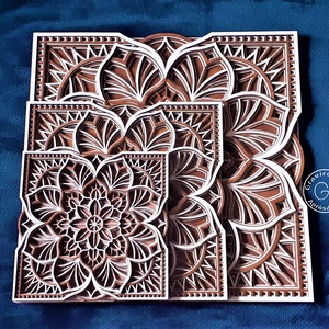 Virágos mandala négyzet formába foglalva 50x50 cm méretben - otthon & életmód - dekoráció - spiritualitás - mandala - Meska.hu