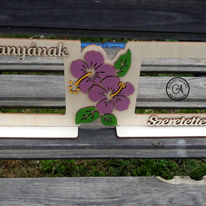 Hibiszkusszal díszített dupla képkeret, Esküvő, Emlék & Ajándék, Doboz, Famegmunkálás, Mindenmás, MESKA