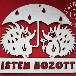 Isten hozott tábla - süni, Otthon & Életmód, Dekoráció, Ajtódísz & Kopogtató, Ajtó- és ablak dekoráció, Famegmunkálás, Mindenmás, MESKA