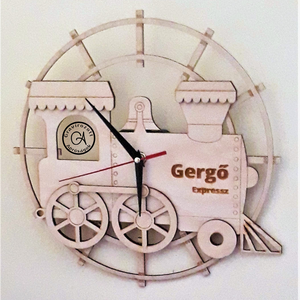 Óra - mozdonyos, Otthon & Életmód, Dekoráció, Fali és függő dekoráció, Falióra & óra, Famegmunkálás, Gravírozás, pirográfia, MESKA
