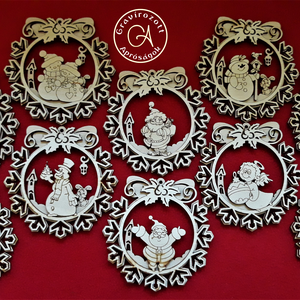 2 rétegű karácsonyfa dísz - masnis, Karácsony, Otthon & Lakás, Karácsonyi lakásdekoráció, Karácsonyfadíszek, Famegmunkálás, Meska