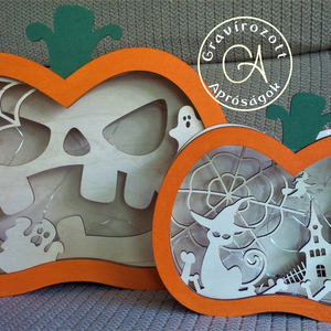 Halloween tök dekoráció, Otthon & Életmód, Dekoráció, Halloween, Halloweeni tök és lámpás, Famegmunkálás, Mindenmás, MESKA