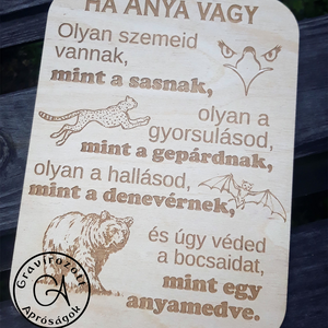 Ha anya vagy - tábla, Otthon & Lakás, Dekoráció, Táblakép, Kép & Falikép, Famegmunkálás, Gravírozás, pirográfia, MESKA