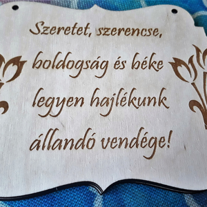 Áldás tábla, Otthon & Életmód, Dekoráció, Táblakép, Kép & Falikép, Famegmunkálás, Gravírozás, pirográfia, MESKA
