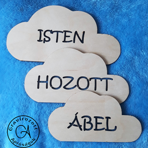 Isten hozott - felhős táblácskák, Otthon & Életmód, Babaszoba, gyerekszoba, Gyerek névtábla, Famegmunkálás, Mindenmás, MESKA