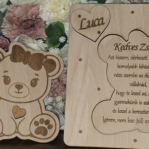 Keresztszülő felkérő és emlék � névre szóló gravírozott fa  - baba - mama - keresztelő kellékek - keresztszülő felkérő - Meska.hu
