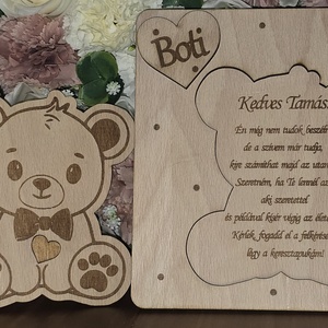 Keresztszülő felkérő és emlék � névre szóló gravírozott fa  - baba - mama - keresztelő kellékek - keresztszülő felkérő - Meska.hu