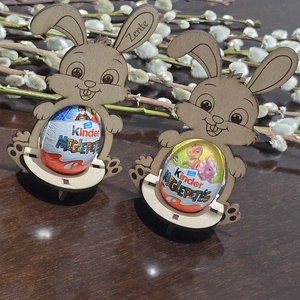 Nyuszis húsvéti köszönőajándék, tojástartó, névre szóló - ünnepi díszek, dekorációk - húsvéti díszek és dekorációk - húsvéti ajándékátadó - Meska.hu