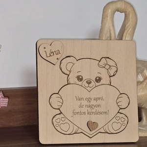 Keresztszülő felkérő és emlék – névre szóló gravírozott fa , Baba - mama, Keresztelő kellékek, Keresztszülő felkérő, Gravírozás, pirográfia, Különleges fa tábla, amely szívhez szóló módon kéri fel a leendő keresztszülőt. 

Kérhető egyedi sz..., MESKA