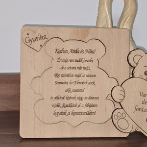 Keresztszülő felkérő és emlék � névre szóló gravírozott fa  - baba - mama - keresztelő kellékek - keresztszülő felkérő - Meska.hu