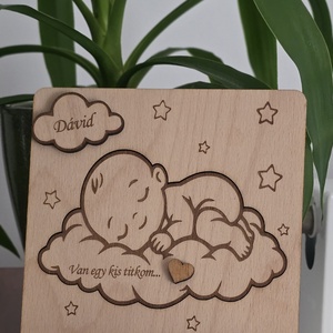 Keresztszülő felkérő és emlék � névre szóló gravírozott fa  - baba - mama - keresztelő kellékek - keresztszülő felkérő - Meska.hu