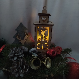 Karácsonyi lámpás mécsestartó  - karácsony - karácsonyi lakásdekoráció - karácsonyi fénydekoráció - Meska.hu