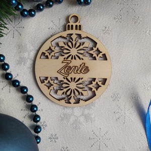 Neves gömb alakú karácsonyfadísz - Meska.hu