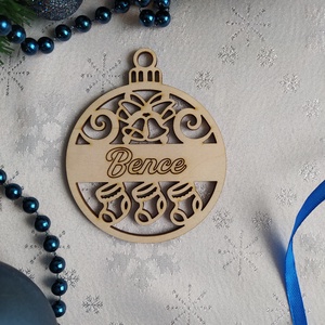 Neves gömb alakú karácsonyfadísz - karácsony - karácsonyi lakásdekoráció - karácsonyfadíszek - Meska.hu