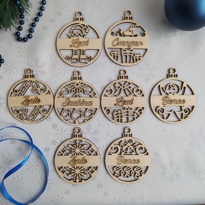 Neves gömb alakú karácsonyfadísz - karácsony - karácsonyi lakásdekoráció - karácsonyfadíszek - Meska.hu