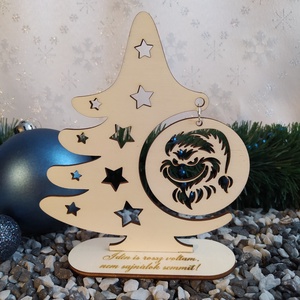 Karácsonyfa Grincs figurával, Karácsony, Karácsonyi lakásdekoráció, Karácsonyfa, grincsfa, Gravírozás, pirográfia, MESKA