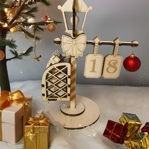 Lámpás adventi naptár, Karácsony, Adventi díszek, Adventi naptár, Gravírozás, pirográfia, MESKA