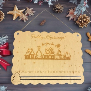 Adventi visszaszámláló tábla - karácsony - adventi díszek - adventi naptár - Meska.hu
