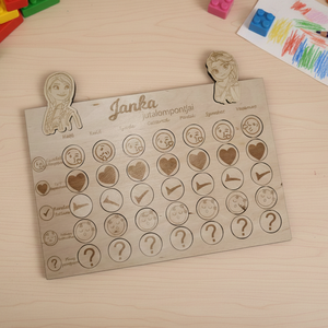 Jutalompont tábla, Játék & Sport, Motivációs jutalomtábla, Gravírozás, pirográfia, MESKA