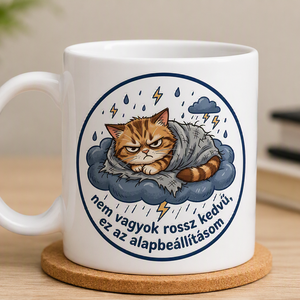 Vicces macskás bögre, Otthon & Életmód, Konyhafelszerelés, tálalás, Tálalás, Bögre & Csésze, Fotó, grafika, rajz, illusztráció, Kerámia, 
A bögre kiváló minőségű kerámiából készül, a részletgazdag grafika pedig tartós szublimációs techn..., MESKA