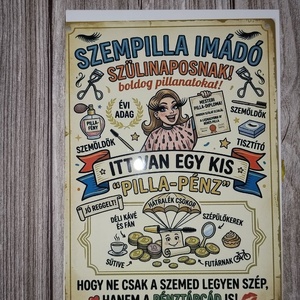 Humoros Pénzátadó Tábla Szülinapra � Szempilla Imádóknak - Meska.hu