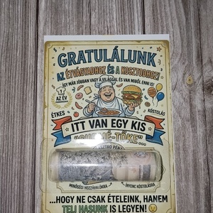 Humoros Pénzátadó Tábla Gasztro Imádóknak - esküvő - nászajándék - esküvői pénzátadó képkeret - Meska.hu