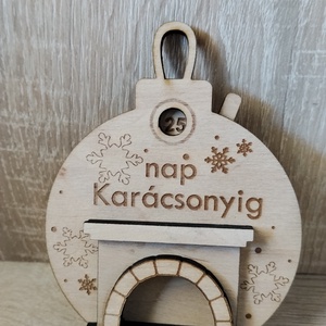 Fa Karácsonyi Visszaszámláló � Kandallós Lézergravírozott Adventi Dísz - karácsony - adventi díszek - adventi naptár - Meska.hu